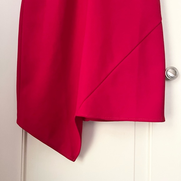 Vintage Love...Ady Red Asymmetrical Sleevless V-Neck Bodycon Dress Size XS - Picture 5 of 6